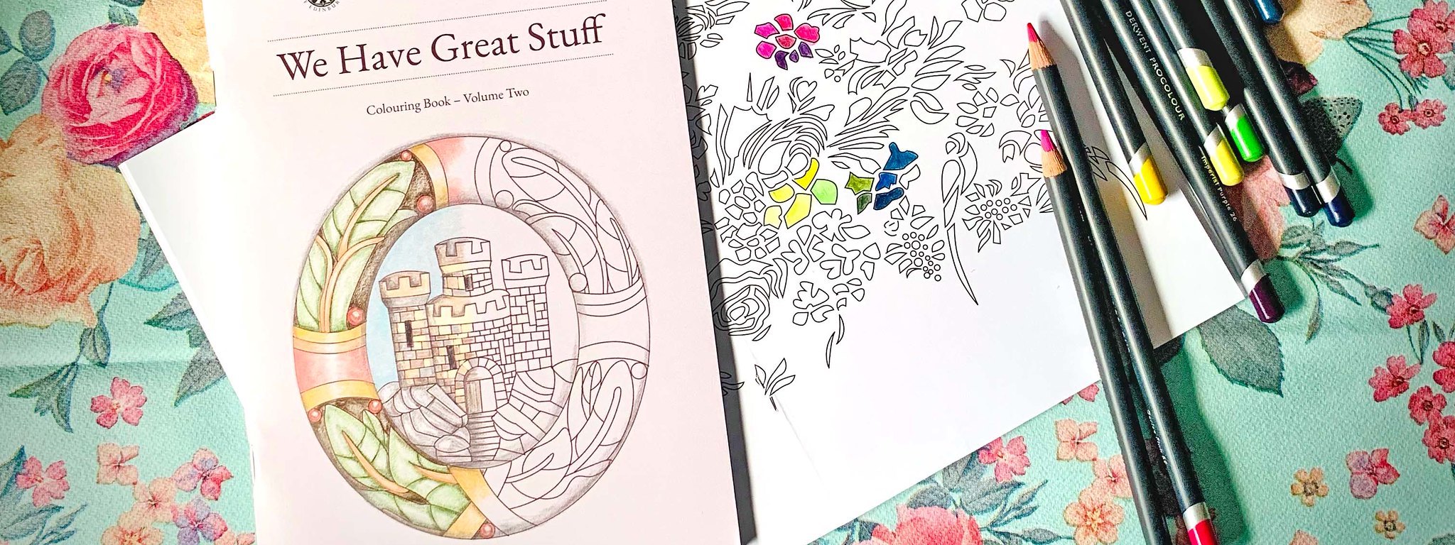 Colouring book and pencils