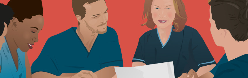 Illustration of hospital staff