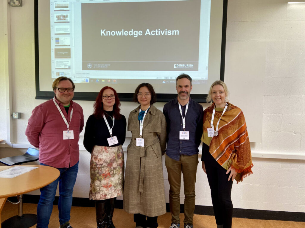 Photograph of OER Service Intern Mayyu Ishimoto and three other presenters at the OER24 Conference in Cork.