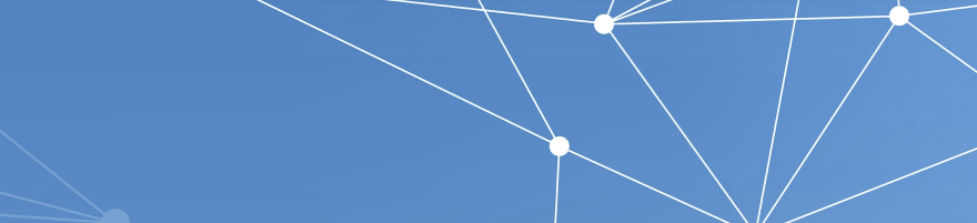 blue background with white lines connected by white dots.