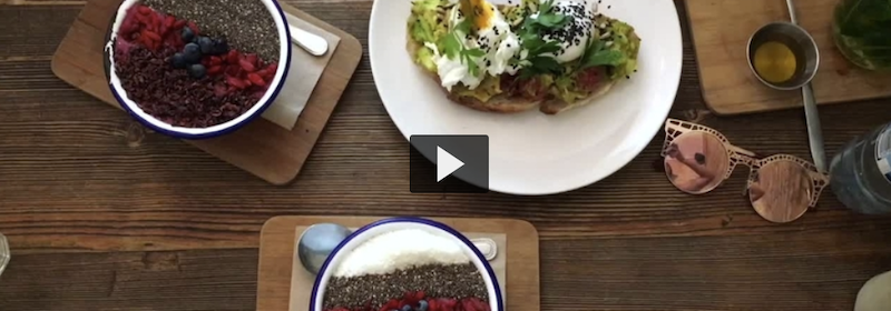 Selection of well presented breakfast foods.