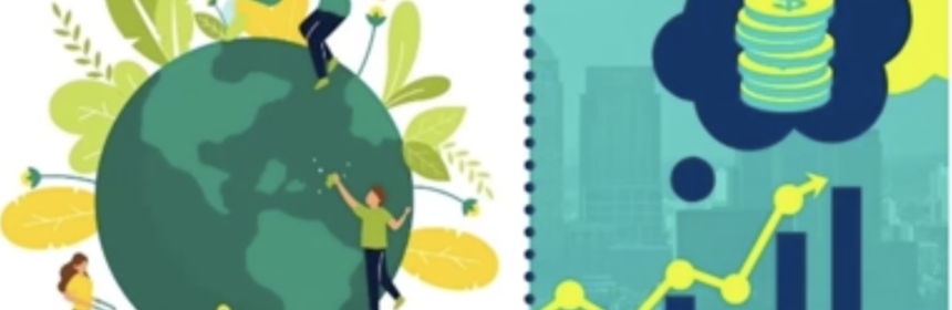 illustration of the world with people gardeningth people
