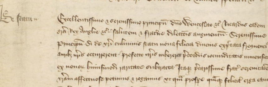 Text from a Medieval letter