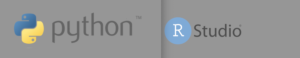 Python and RStudio logos
