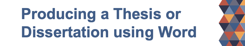Producing a thesis using word blue text on white background