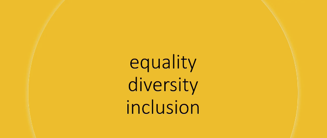 text reads equality diversity inclusion