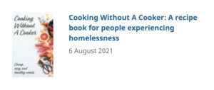 Book cover for Cooking Without A Cooker: A recipe book for people experiencing homelessness