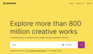 Landing page for the Openverse search engine