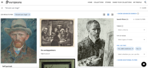 Europeana search results for Vincent Van Gogh.