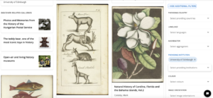 Europeana search results for 'natural history' filtered by institution 'University of Edinburgh'.