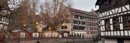 Image of houses in Strasbourg on the side of a canal