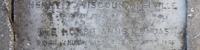 The simple stone to Henry Dundas, in the family vault. Old Lasswade Kirkyard