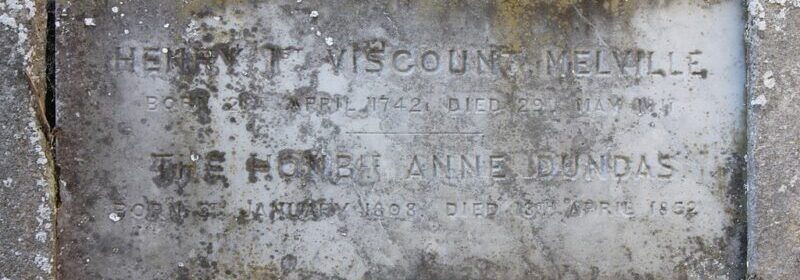 The simple stone to Henry Dundas, in the family vault. Old Lasswade Kirkyard
