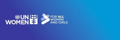 UN Women banner, white text on blue background.
