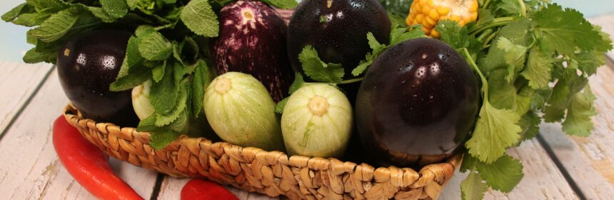 Photograph of basket of vegetables