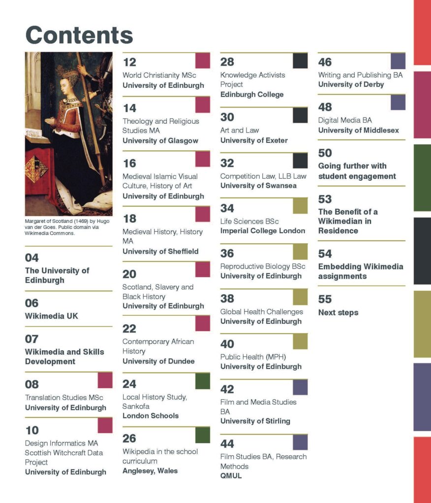 Wikimedia in Education booklet index page