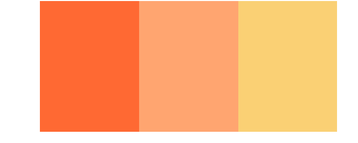 three colour blocks, red, orange, and yellow.